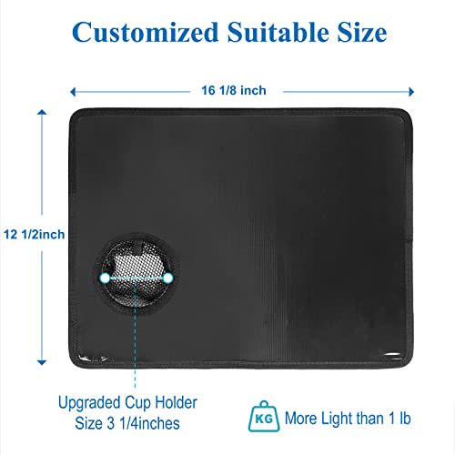 Black Walker Tray with Mesh Pockets and Cup Holder L288