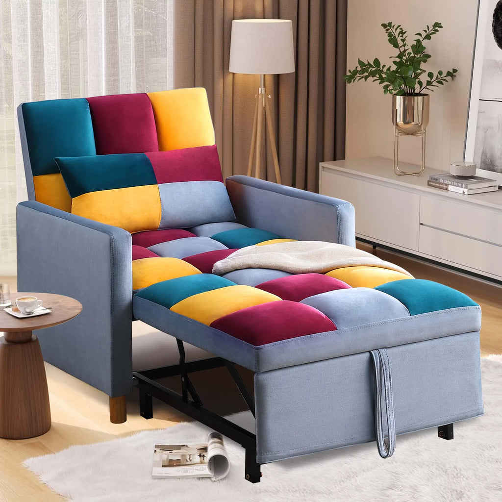 Gray Convertible Sleeper Chair Bed W6404