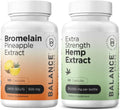 Bromelain 500mg 180 Capsules and Hemp Extract 30,000 mg Capsules Y9551