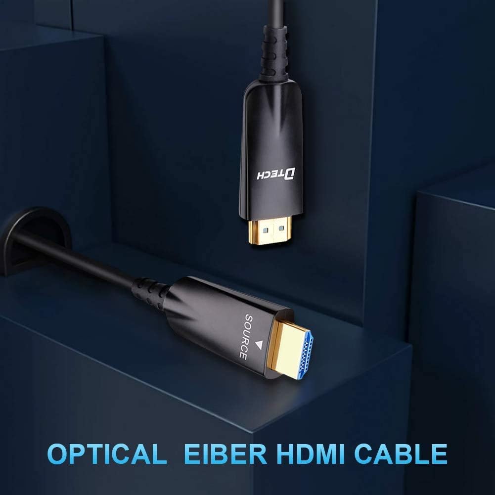 75ft Fiber Optic HDMI Cable 4K 30Hz 1080p 60Hz Black Pack of 2 D39069
