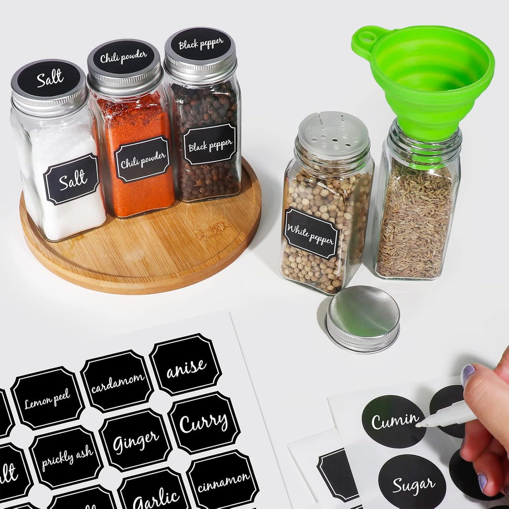 48 Pack 4oz Glass Spice Jars with Silver Metal Caps W491457