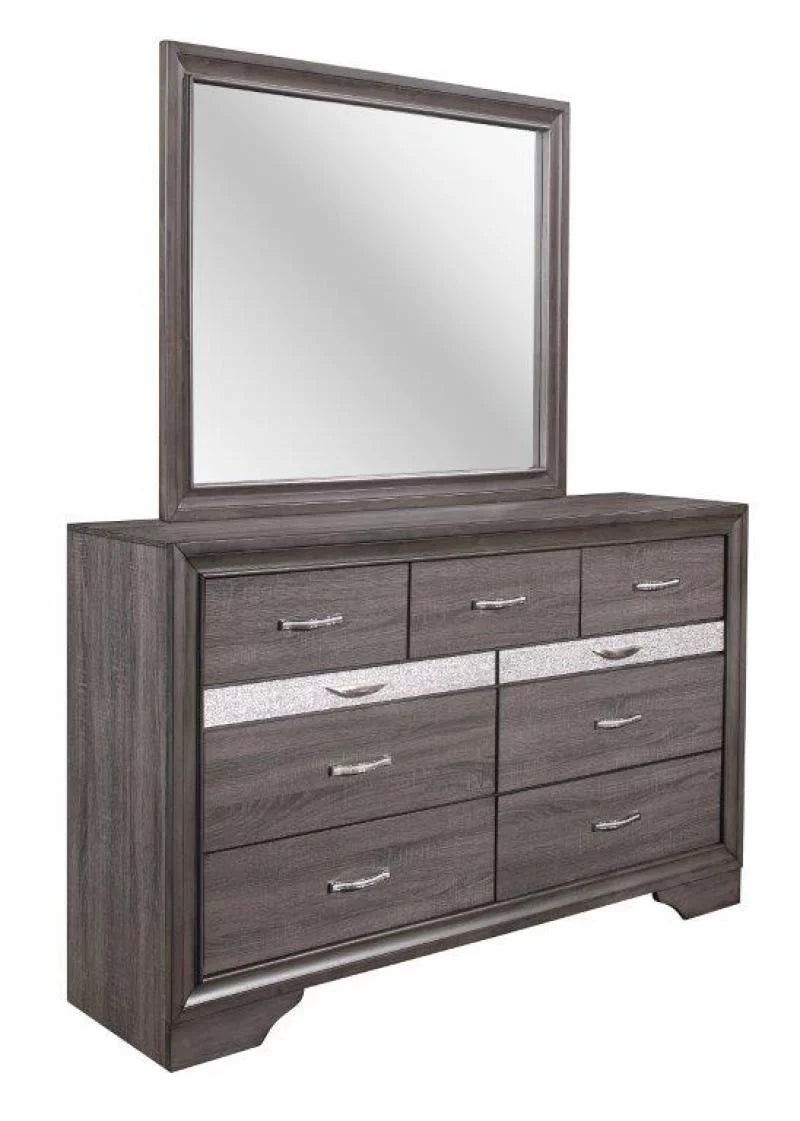 Queen Bedroom Set 5Pcs Weathered Grey W58513