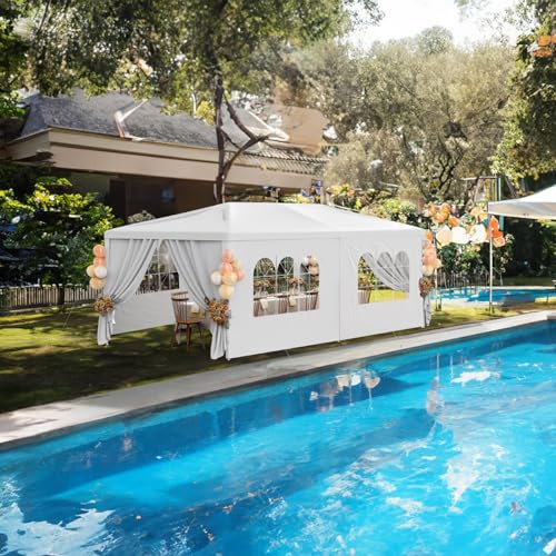 White 10x30 Heavy Duty Party Tent with 7 Removable Sidewalls W33744