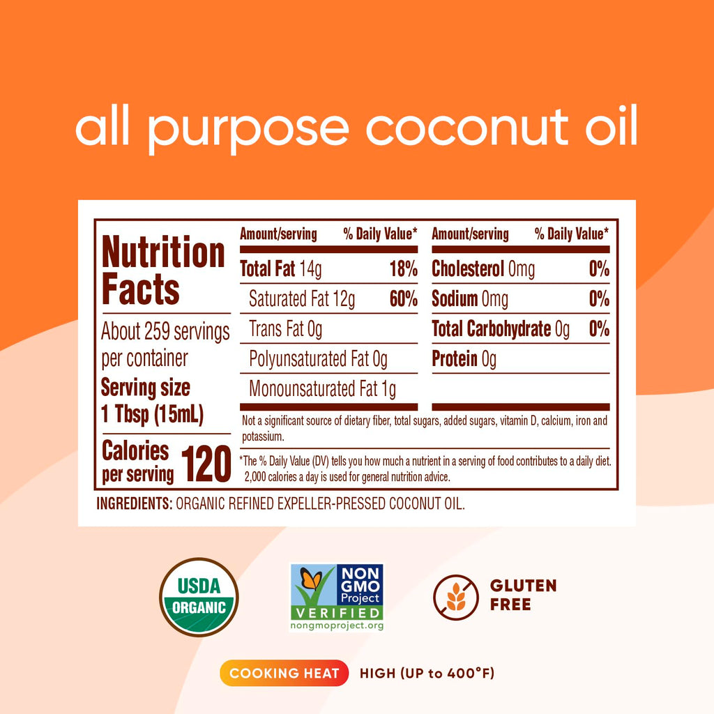 Organic Steam Refined Coconut Oil, 128 Fl Oz T372863