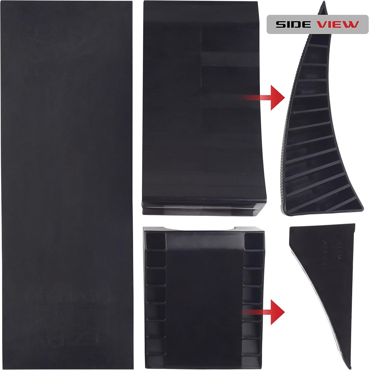 Curved RV Leveling Ramp with Chocks and Rubber Mat, 2 Pack R665829