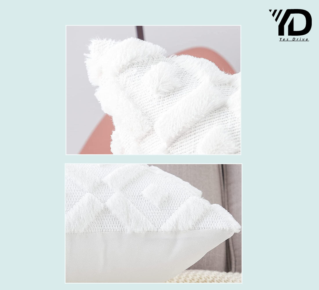 Set of 2 Soft Plush Velvet Decorative Throw Pillow Covers Square Cushion Case L7057