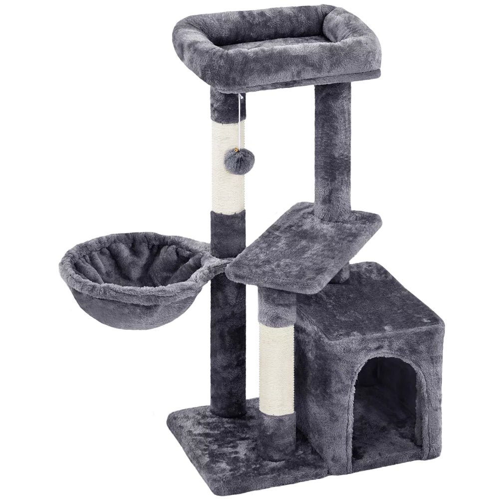 Dark Gray Cat Tree Tower with Condo and Perches T96714