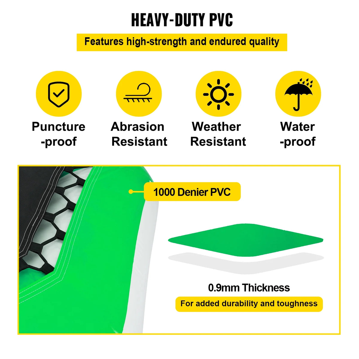 13ft Inflatable Water Bouncer, Green Water Trampoline Swim Platform Q720438