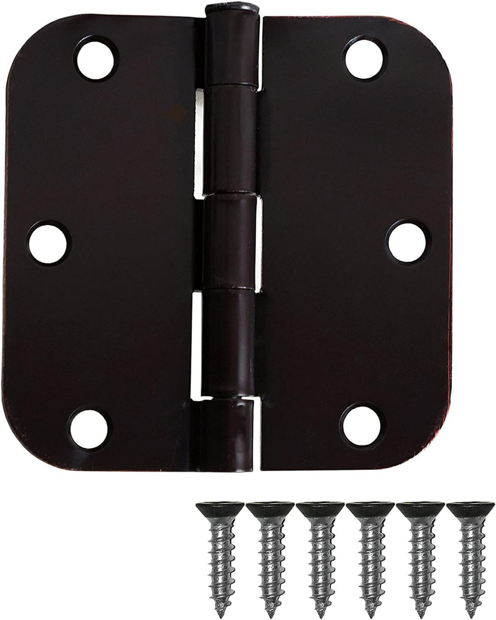 48 Pack Black Flat Interior Door Hinges 3.5 x 3.5 Inch 5/8 Radius Corners R723