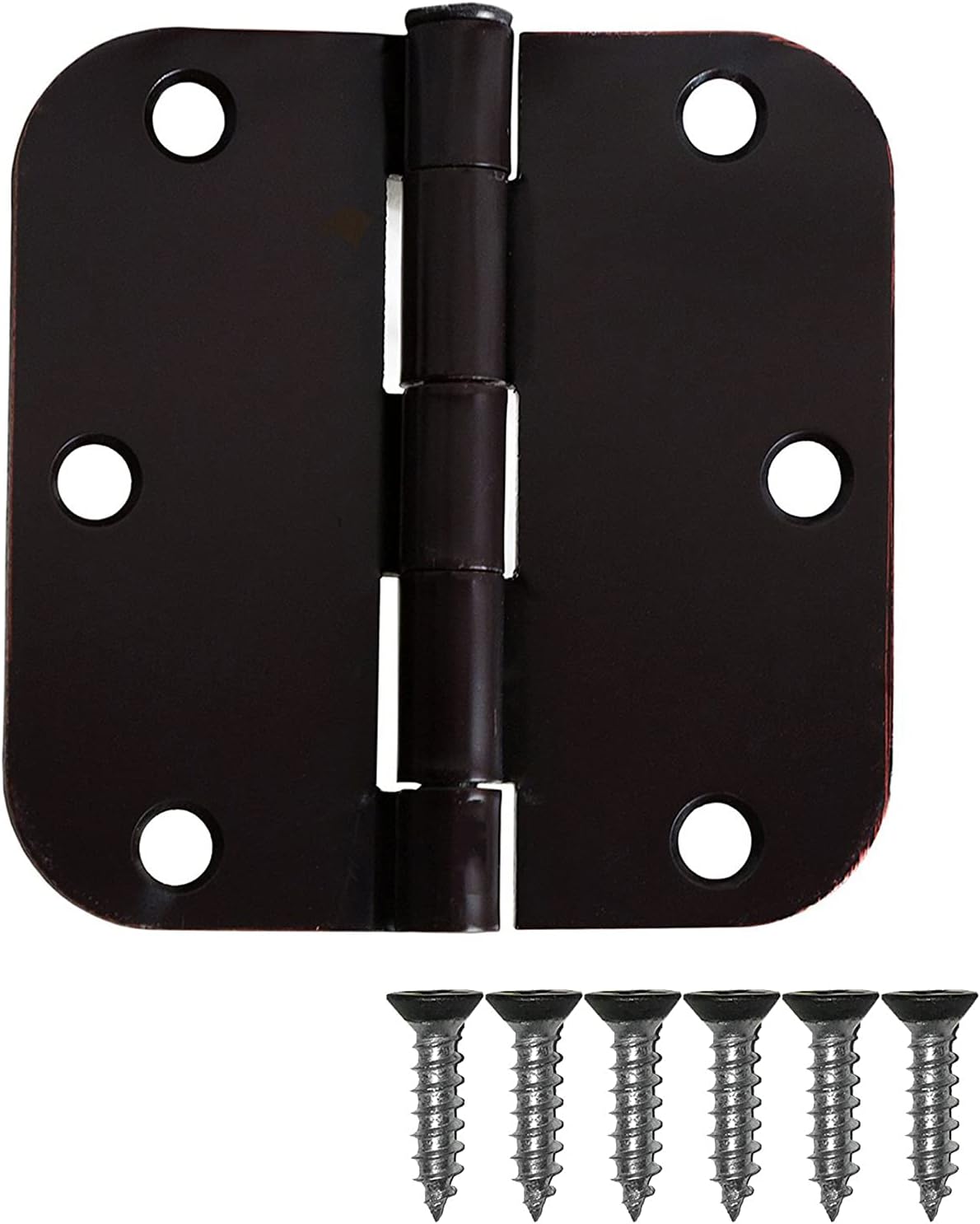 48 Pack Black Flat Interior Door Hinges 3.5 x 3.5 Inch 5/8 Radius Corners R723
