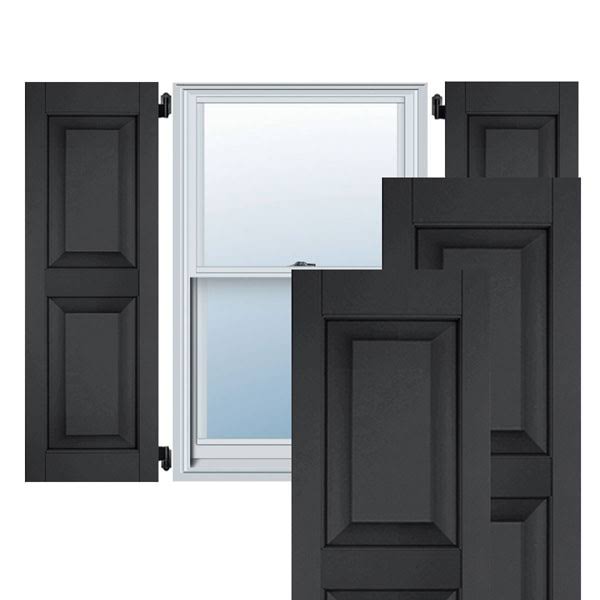 Black Raised Panel Shutters Pair D74905