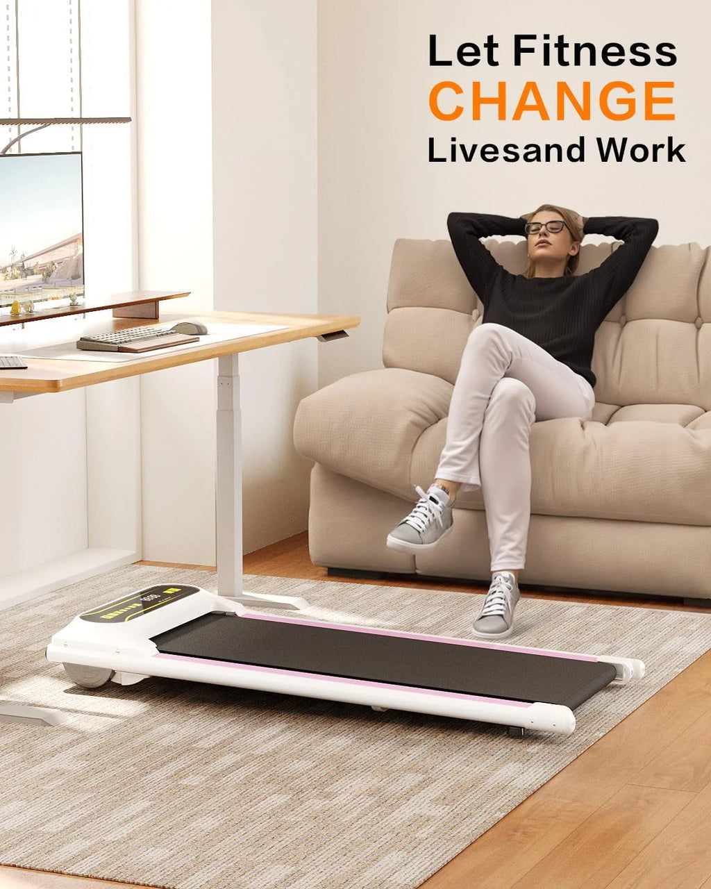 2.5HP Under Desk Treadmill with LED Display L952241