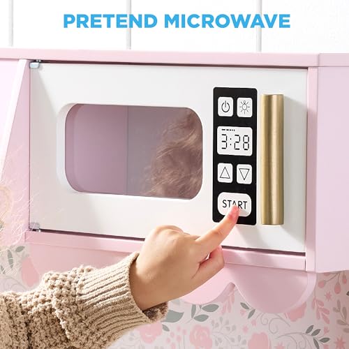 Wooden Pretend Play Kitchen Kids Toy with Storage N8334