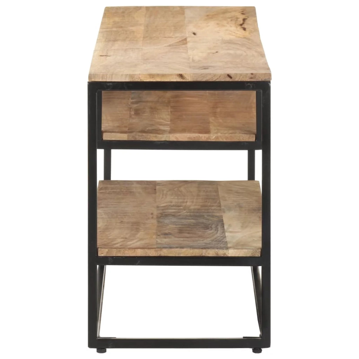 Rough Mango Wood TV Stand with Storage Shelves V88103
