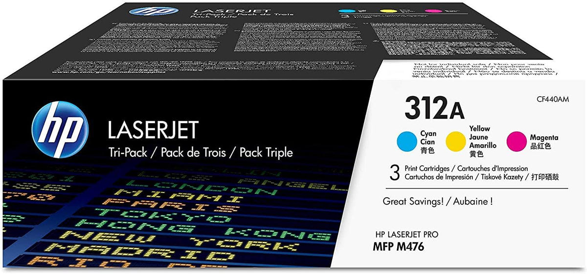 Pack of 3 Cyan Magenta Yellow Original Toner Cartridges Q63896