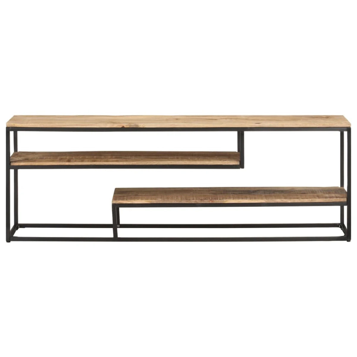 Rough Mango Wood TV Stand with Storage Shelves V88103