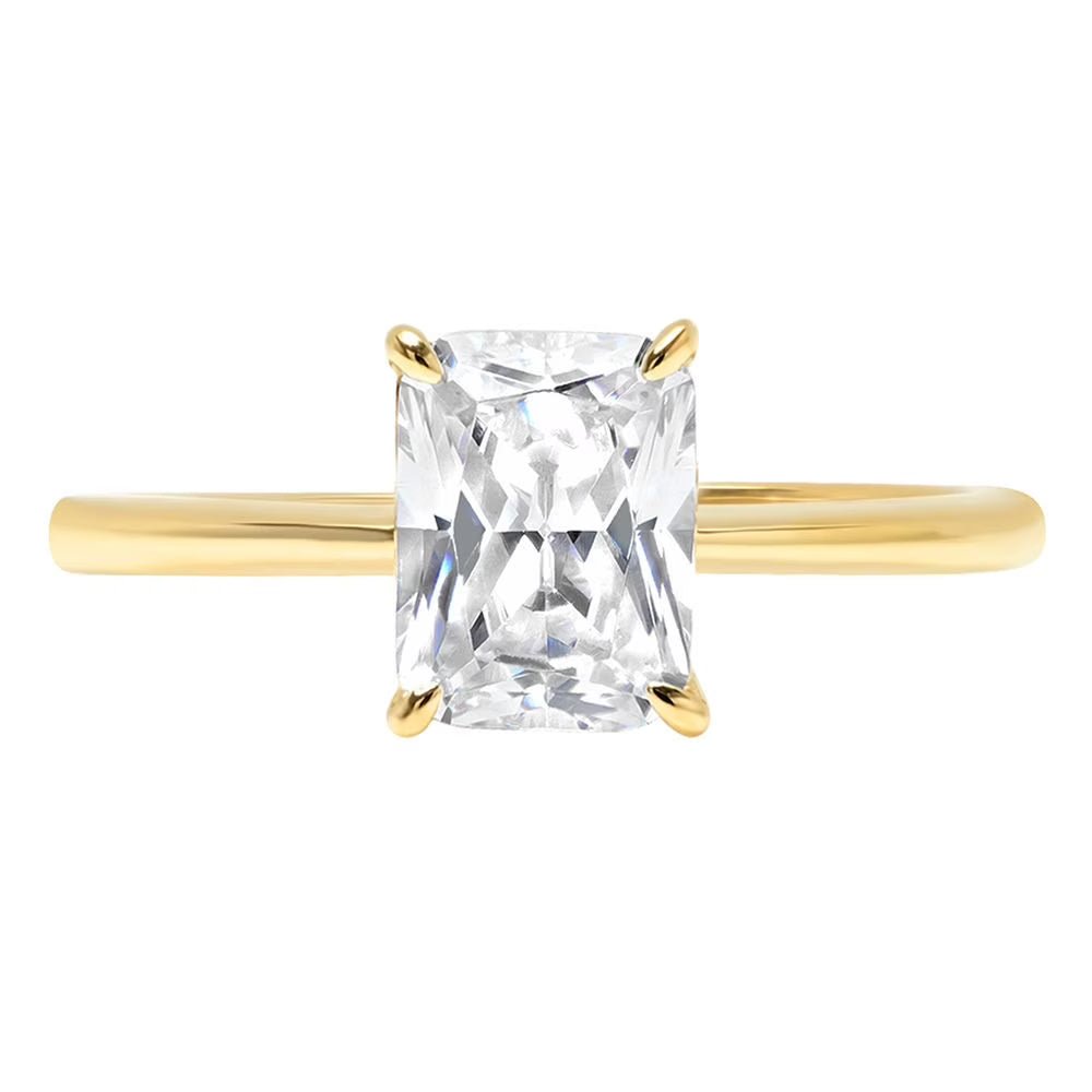 14K Yellow Gold Solitaire Diamond Engagement Ring size 9 R740