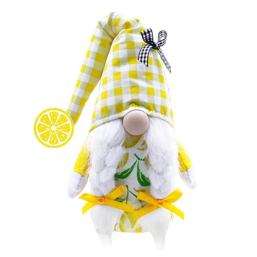 Lemon Pattern Plush Gnome Doll M37261
