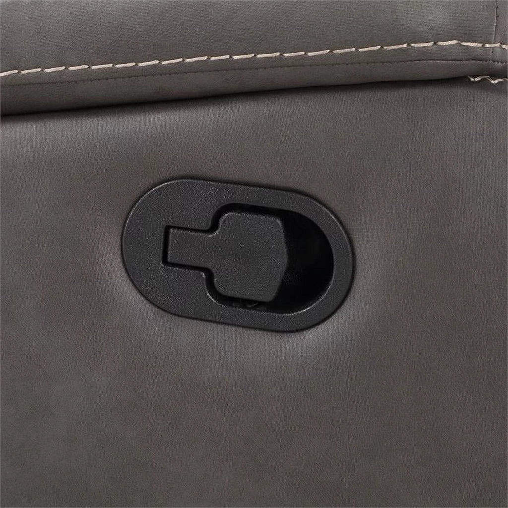 Charcoal Gray Faux Leather Manual Recliner G616