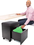 Black 2 Drawer Mobile File Cabinet with Cushion Top Z1641