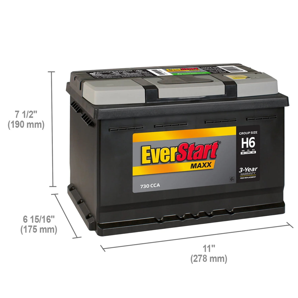 Lead Acid Automotive Battery Group Size H6 12 Volt 730 CCA U360