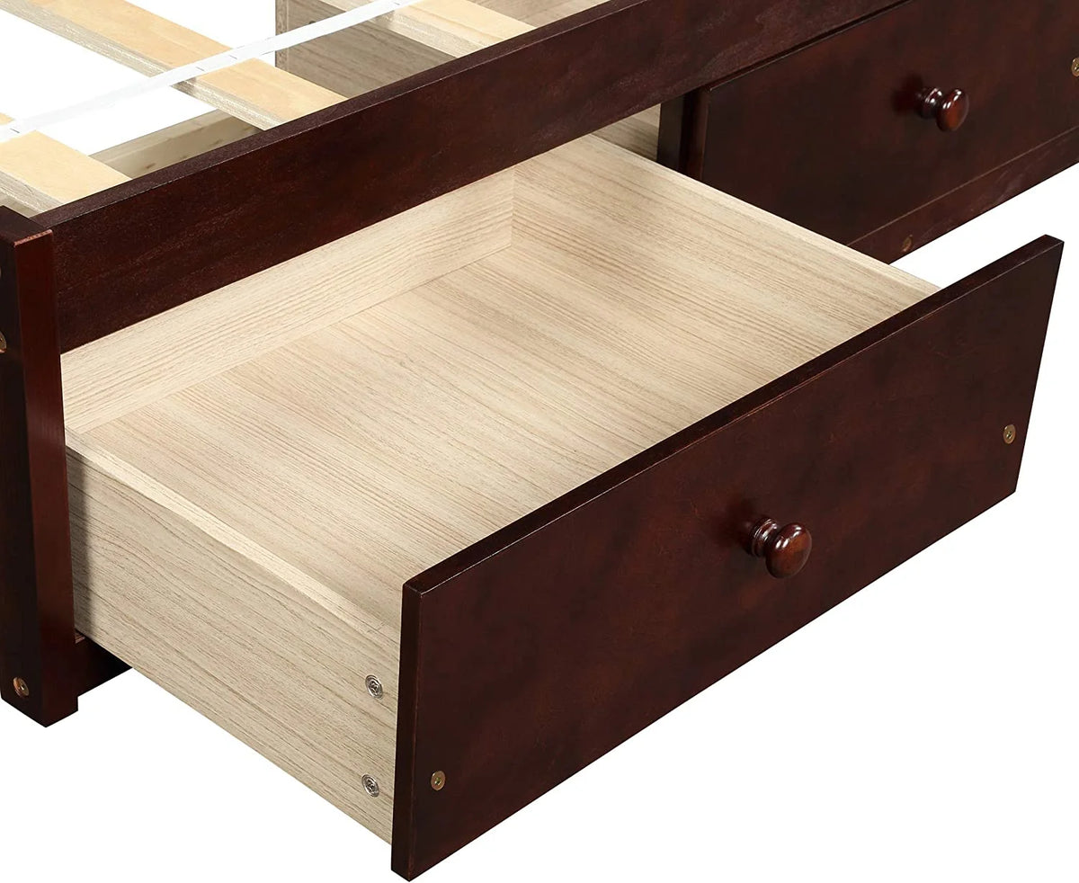 Cherry Wood Storage Bed with 3 Drawers C862519