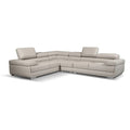 Light Gray Leather Sectional Sofa Y81640