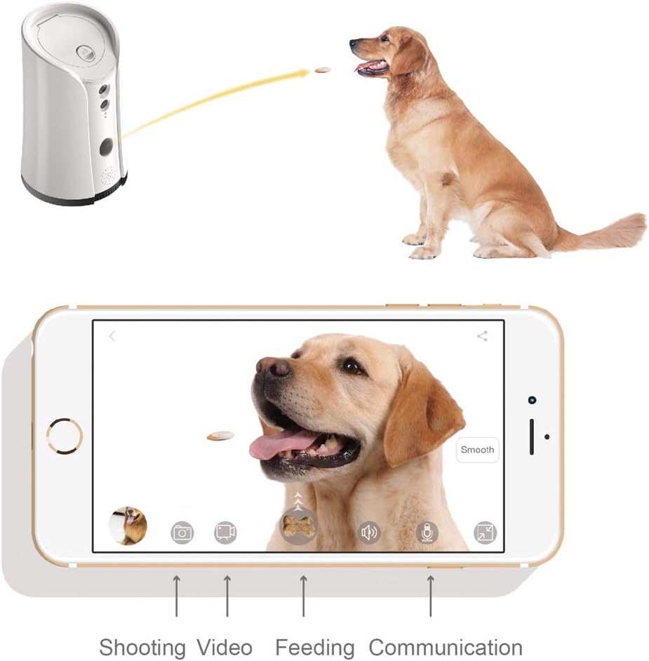 Dog Camera Treat Dispenser with Two-Way Audio and Night Vision F171913