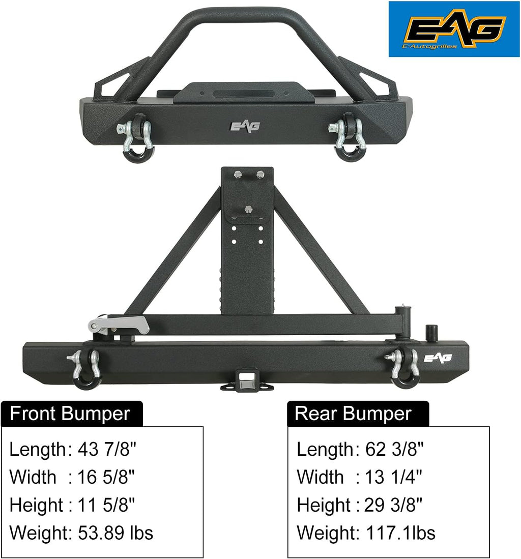 Front Winch Bumper and Rear Bumper with Assembled Tire Carrier D5909