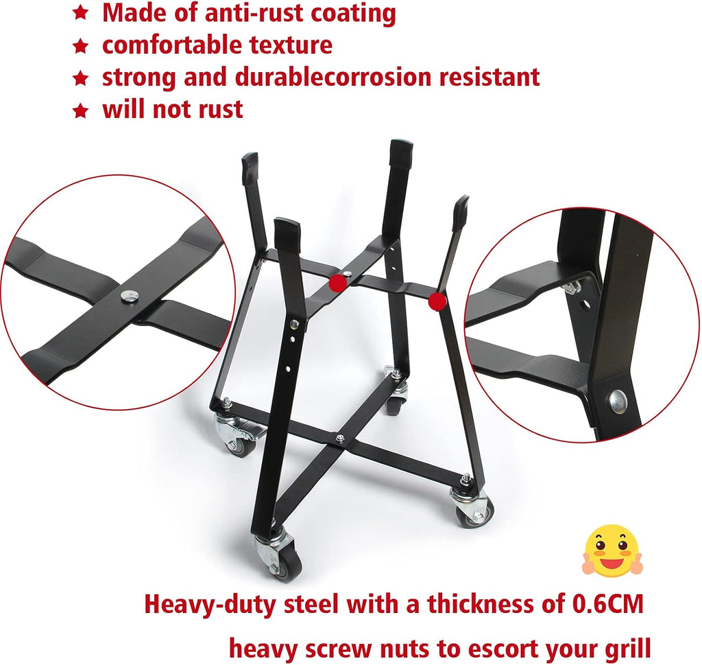 Rolling Cart with Locking Caster Wheels Powder Coated Steel I35376
