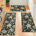 Non Slip Washable Floral Kitchen Mats Set of 3 Z276