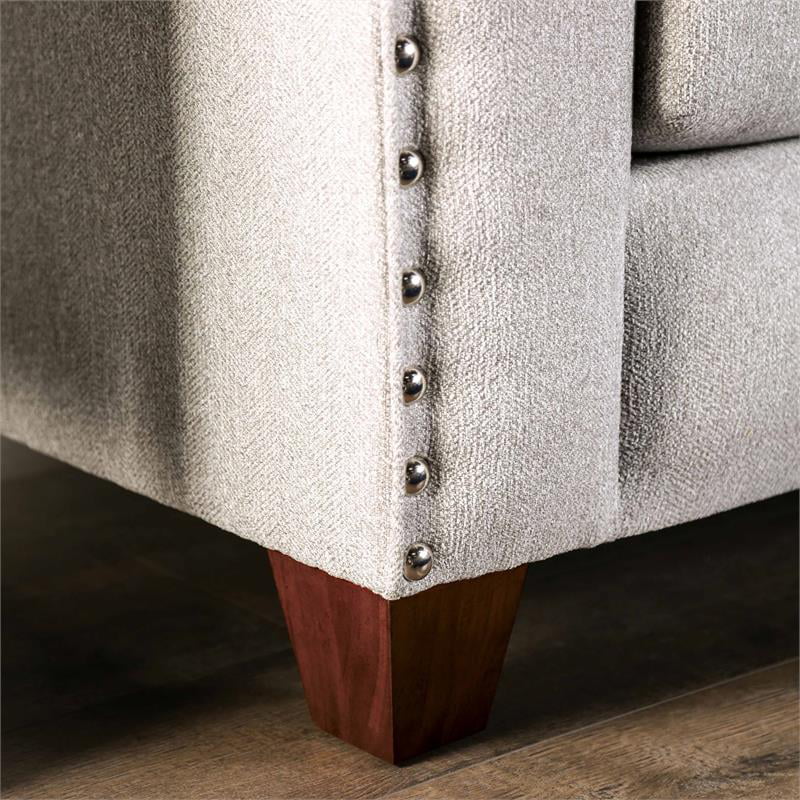 Light Gray Fabric Nailhead Sofa W75715