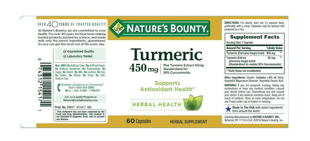 Turmeric Capsules 60 Capsules (Pack of 2) O831956