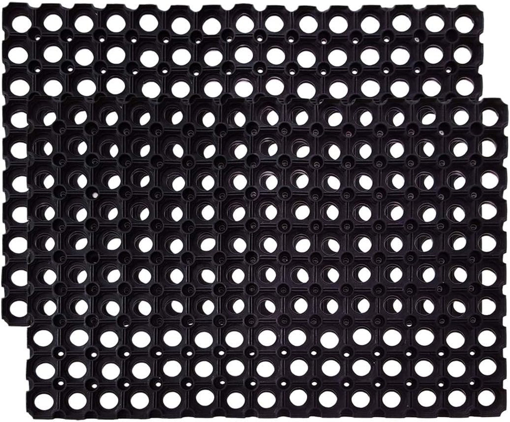 Interlocking Rubber Drainage Floor Mat 24 x 16 inches 12 Mats E581255