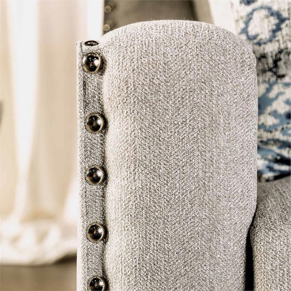 Light Gray Fabric Nailhead Sofa W75715