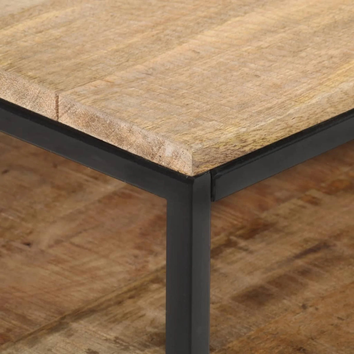Rough Mango Wood TV Stand with Storage Shelves V88103