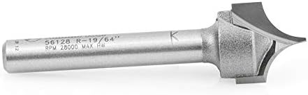 Carbide Tipped Roundover Cutting 19/64 Radius x 19/32 Dia x 1/2, Pack of 2 F516112