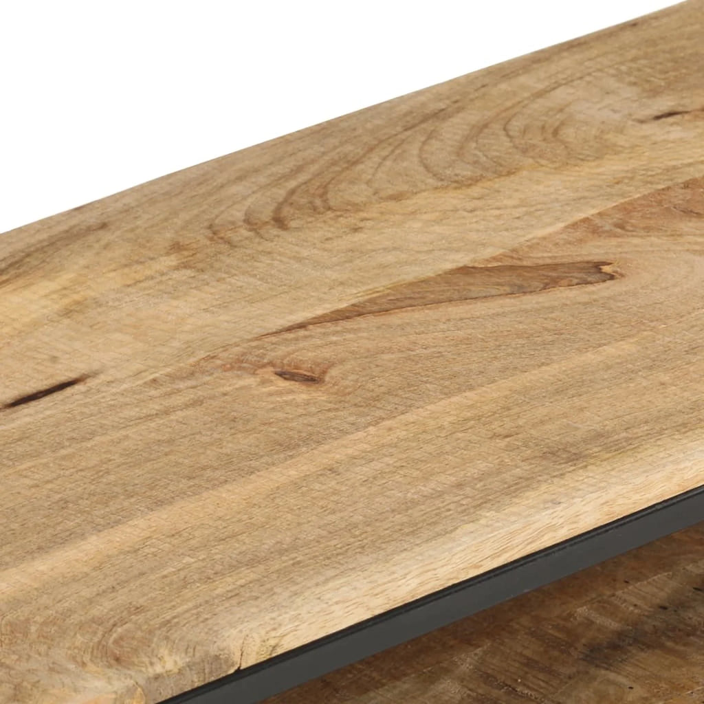 Rough Mango Wood TV Stand with Storage Shelves V88103