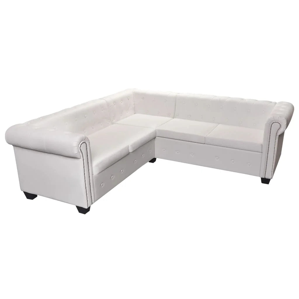 White Faux Leather 5-Seater Corner Sofa R219913