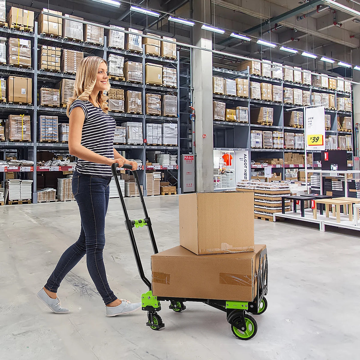 330 lb Folding Hand Truck with Retractable Handle I63487