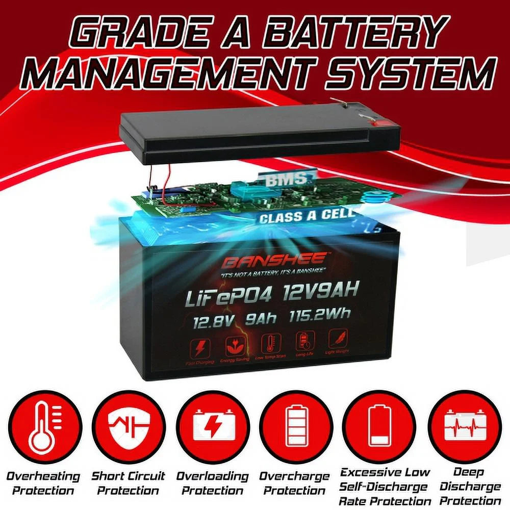 12 Volt 9AH Rechargeable Lithium ion Battery F602