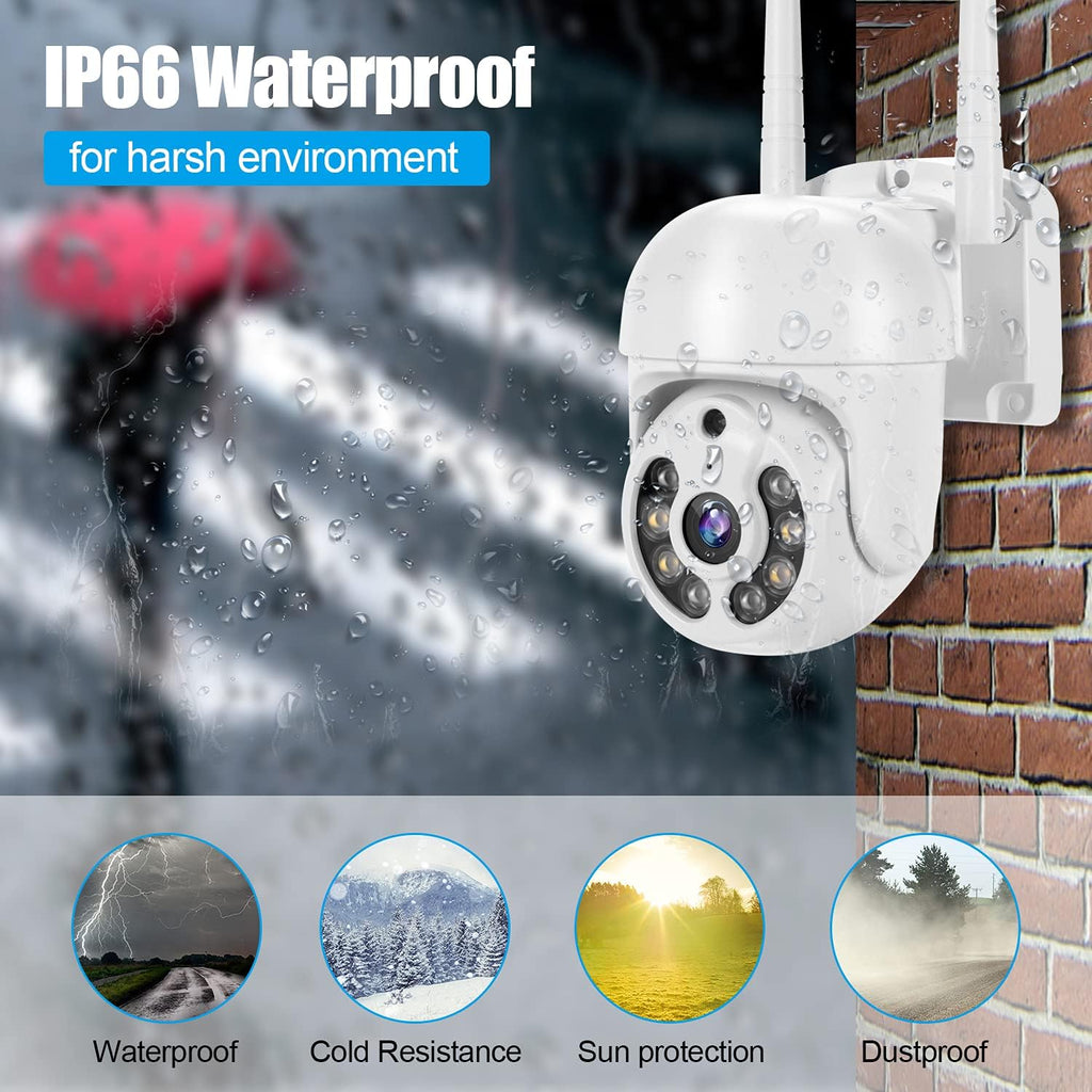 2K Wireless 8CH NVR 4PCS Outdoor WiFi PT Camera with Night Vision M3632
