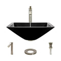16-1/2x22 Glass Vessel Bathroom Sink with Vessel Faucet L6395