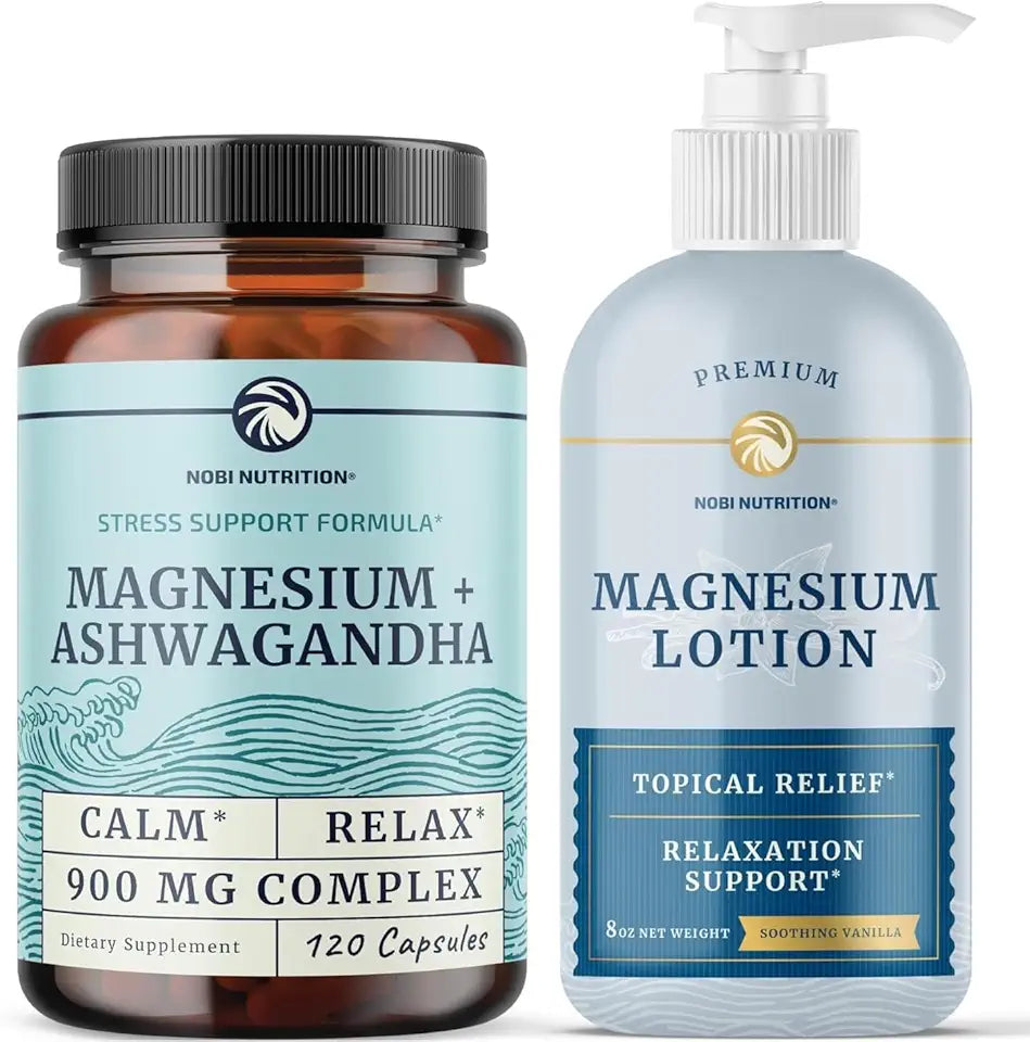 Magnesium Lotion and Ashwagandha Supplement 8 Fl Oz Z191910