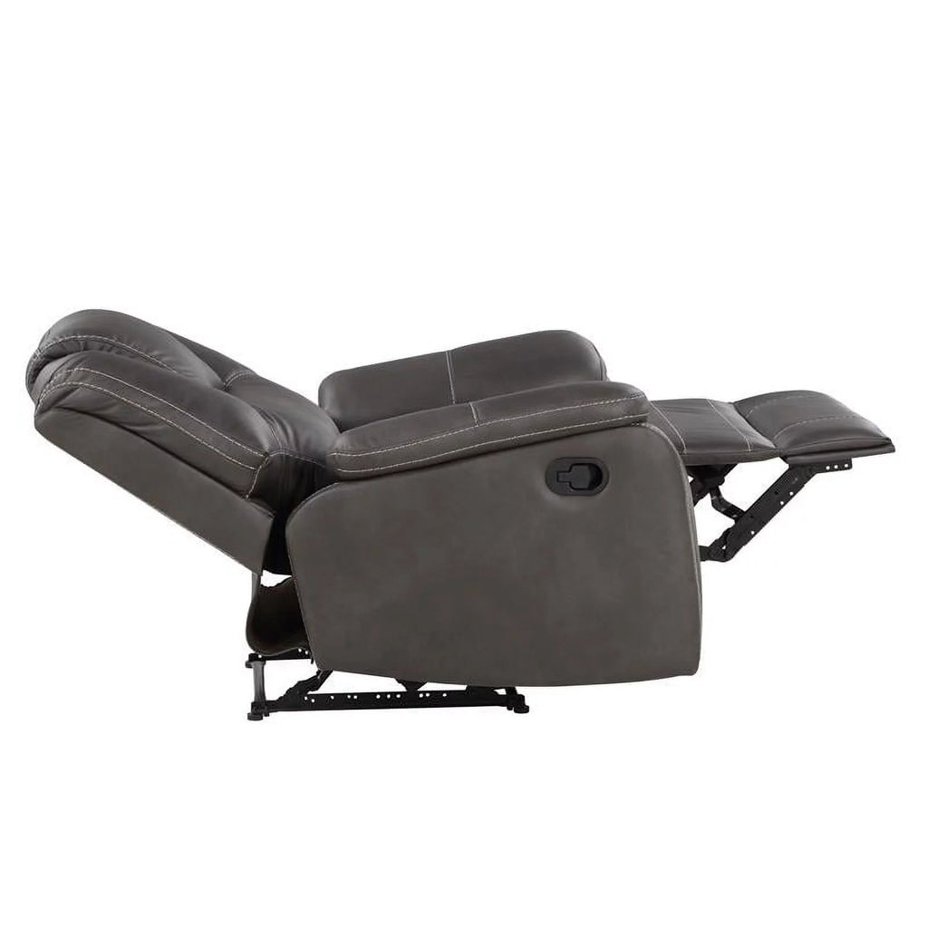 Charcoal Gray Faux Leather Manual Recliner G616
