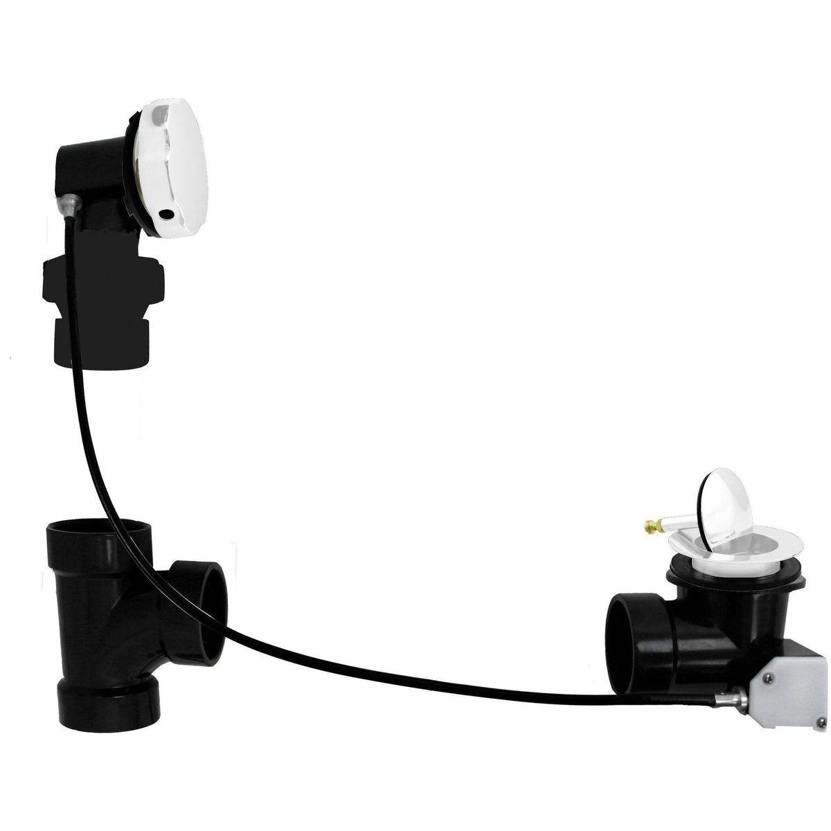 White ABS Cable Drive Bath Waste U4280