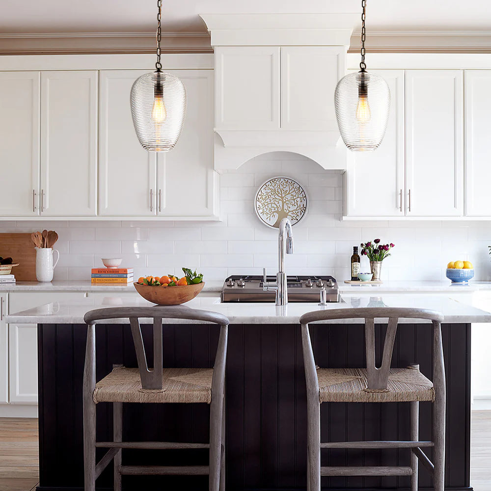 1-Light Dimmable Glass Farmhouse Pendant M3245
