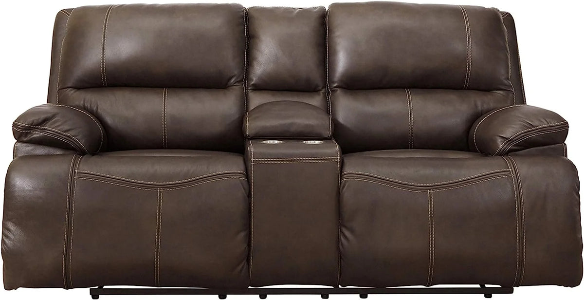 Walnut Leather Power Reclining Loveseat X630930