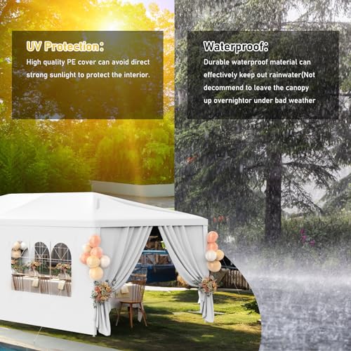 White 10x30 Heavy Duty Party Tent with 7 Removable Sidewalls W33744