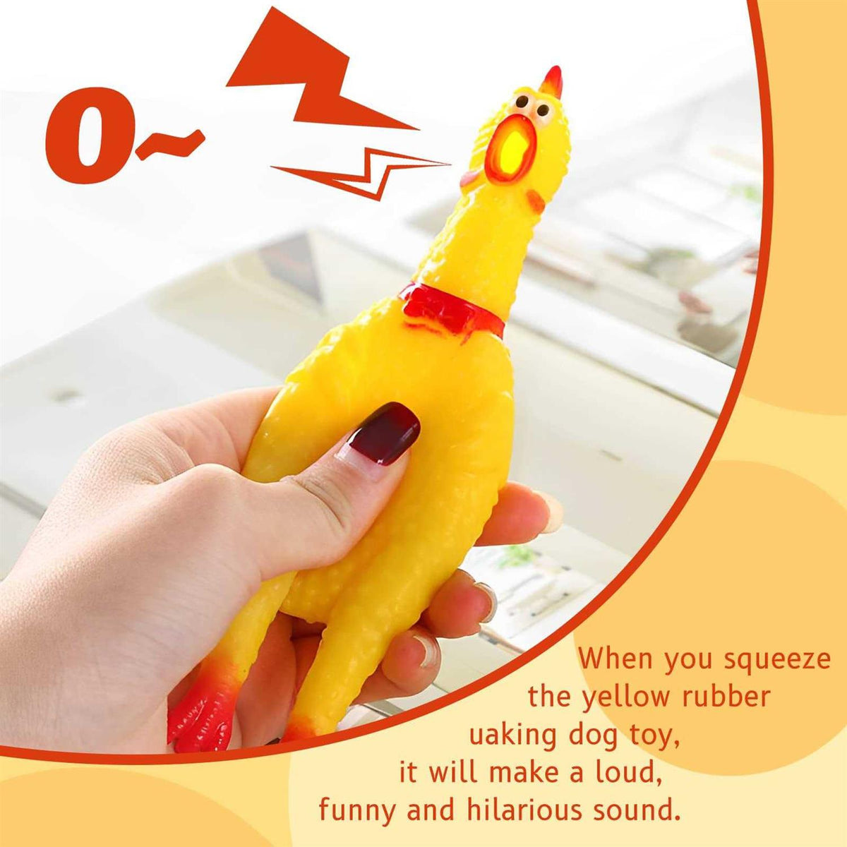 Yellow Rubber Chicken Dog Toys K4537